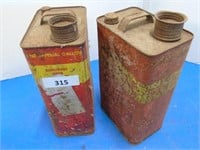 2 Metal Gas cans - Vintage 11"H