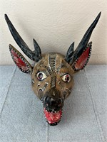 Antique Wooden Deer Decorative Mask