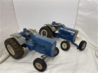 2 Ertl Toy Ford Tractors 11" As Is
