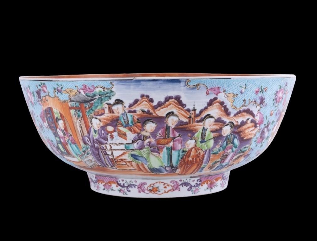 18th Century Chinese Porcelain Punch Bowl