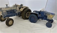 2 Ford Die Cast Tractors 11" As Is