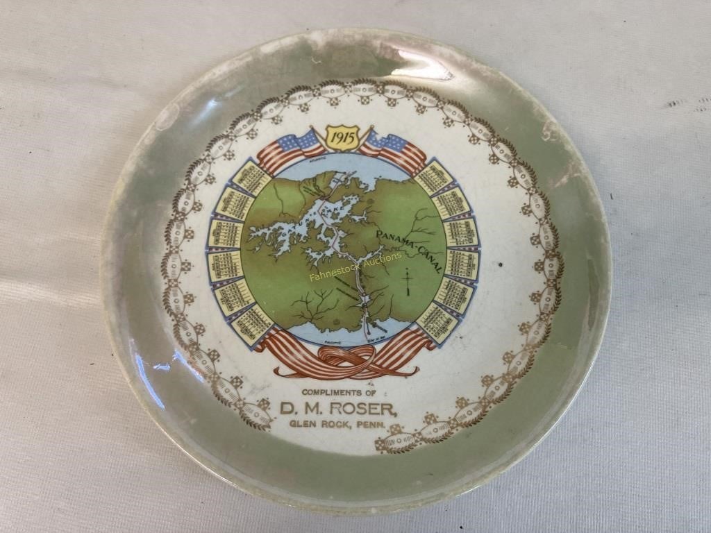 1915 Pan Pacific Expo Calendar Plate Glen Rock PA