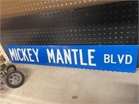 Mickey Mantle Blvd Metal 2-Sided Sign 36" x 6"