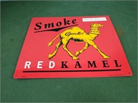 1996 Smoke Red Kamel metal sign