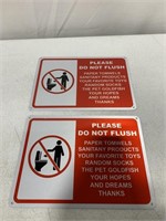 2 PACK OF FUNNY "PLEASE DO NOT FLUSH GARBAGE"