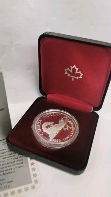 1986 Vancouver Silver Dollar Coin with Case