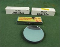 Deluxe lipstick fans and personal mirrors