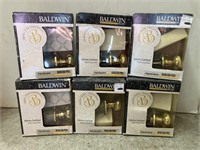 6 Baldwin Brass Door Knob Latch sets