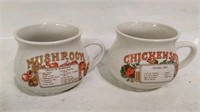 Mushroom & chicken soup mugs lot