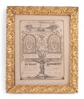 Antique 1897 Framed Marriage Certificate