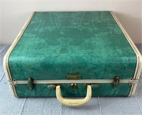 Vintage Samsonite BLK Green/Tan Suitcase