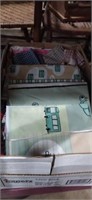 Lot with quilting squares and fabrics