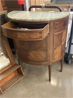 Antique Marble Top Bar Cabinet c. 1870’s Needs