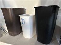Lot of 3 Misc Plastic Garbage Cans