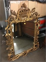 Vintage Gold Gilt Style Wall Mirror Some Damage
