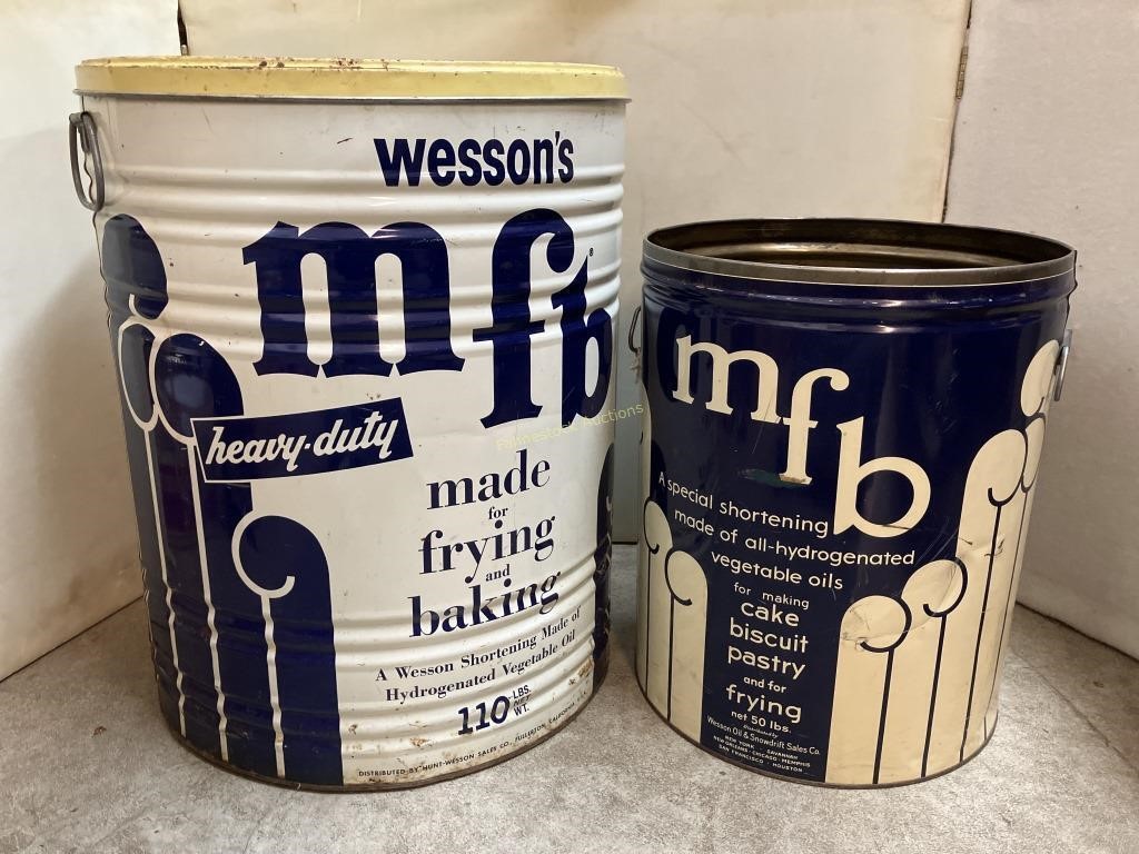 Large Wesson Shortening Cans