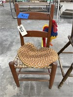 Straight Back Chair w/Cane Seat w/Rooster
