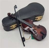 Kurt S Adler Miniature Violin & Case Decor