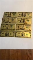 8 pc gold collector bills