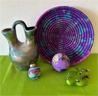 Wedding Vase, Purple Southwest Style Basket ++