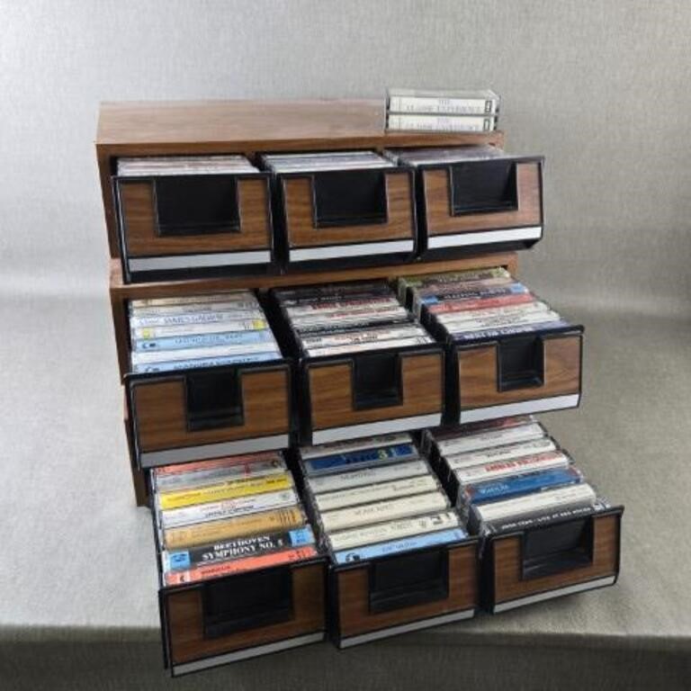 Cassette Tape Storage Boxes with Cassettes