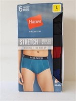 6 Hanes Briefs Underwear Size L New