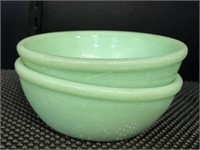 Jadeite Fire King chili cereal bowls