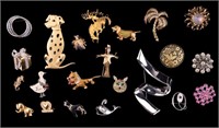 Sterling, Animal Themed & More Costume Brooches