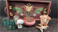 Flower Frog, Vintage Insulators, Flamingo