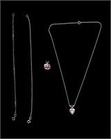 18K, 14K Necklace, Pendants & Sterling Bracelets