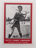 Dottie Kammie Kamenshek Signed Baseball Trading Ca