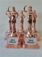 5 Girl Power Trophies 8in