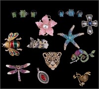 Costume Brooches & Rings (12)