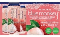 15-Pk Blue Monkey Sparkling Litchi Juice, 330ml