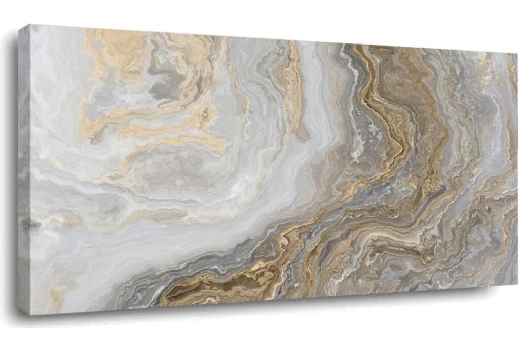 GOLD AND GREY ABSTRACT ART 24x48INCH(60x120CM)