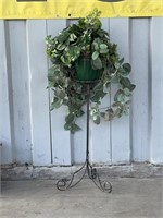 Faux Plant with Metal Plant Stand