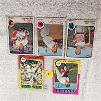 3-1973 & 2-1975 Topps Baseball Cards