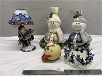 Snowman Lot of Christmas Decorations