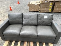 Gray faux leather sofa-tore