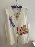 Judy Haft Hand Painted Southwest Style Vest