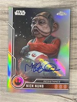 Star Wars Topps Chrome Nien Nunb Signed Card