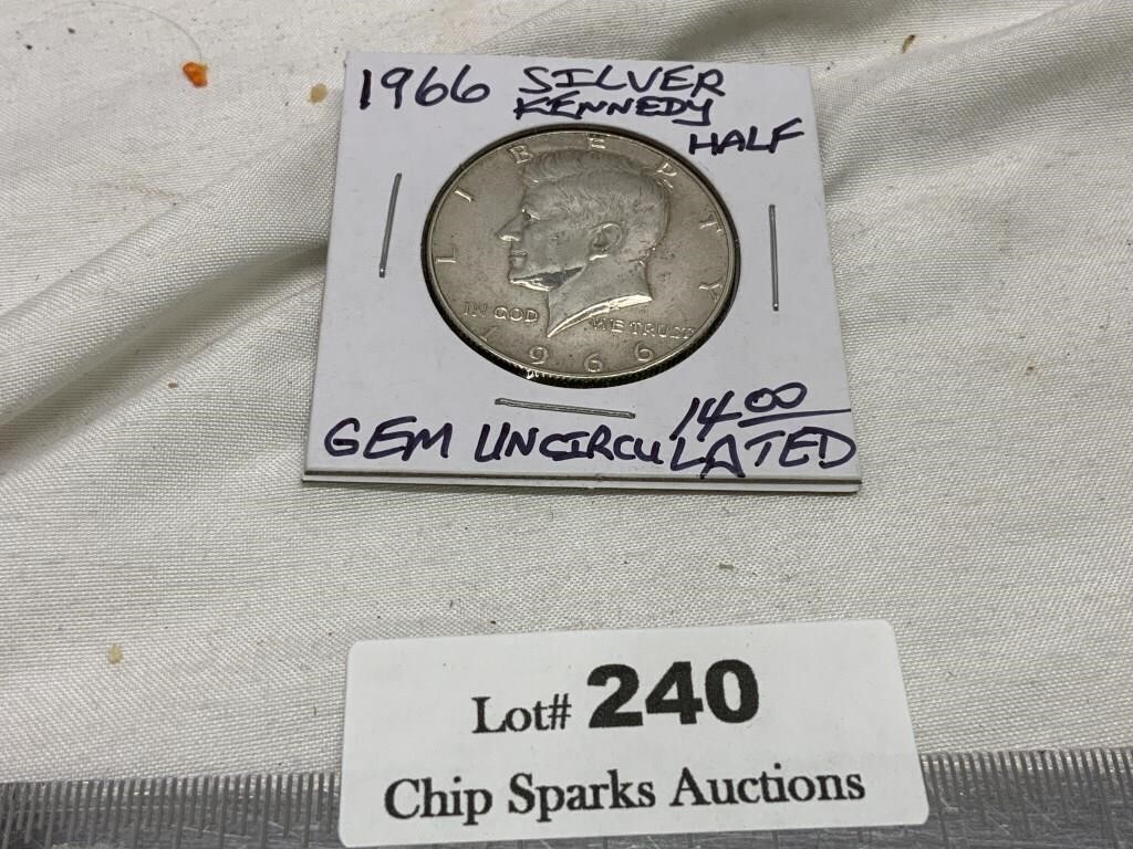 1966 Silver GEM UNC Kennedy Half Dollar