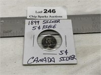 1899 Silver 5 Cents Canada Coin
