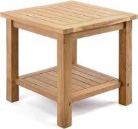 Teak Wood End Table - 20x20  2-Tier