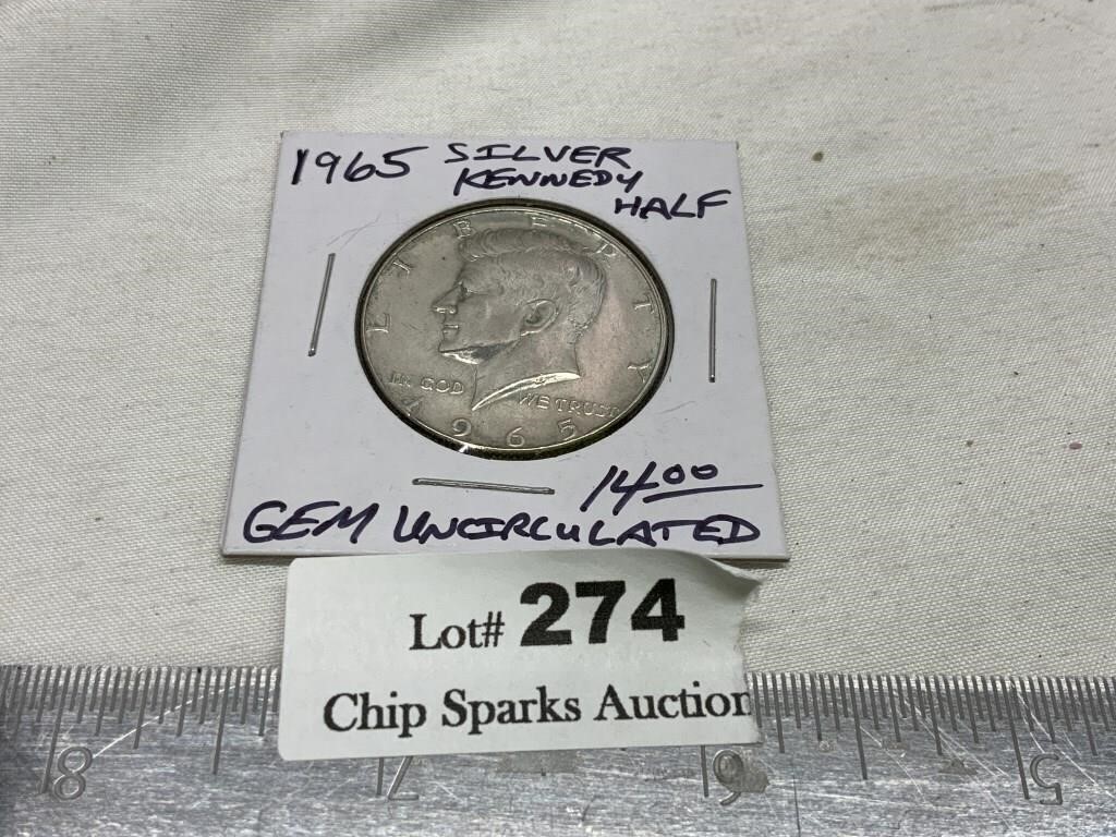 1965 Silver GEM UNC Kennedy Half Dollar