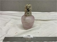 Vintage Pink Swirl Glass Lamp Kerosene?