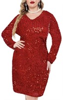 WOMENS SEQUIN COCKTAIL DRESS 18W