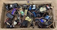 Box of wires, cables, receivers, servo