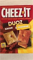 In date of box Cheez It Duoz bacon and cheddar