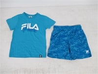 2-Pc Fila Boy's 7 Set, T-shirt and Short, Blue 7